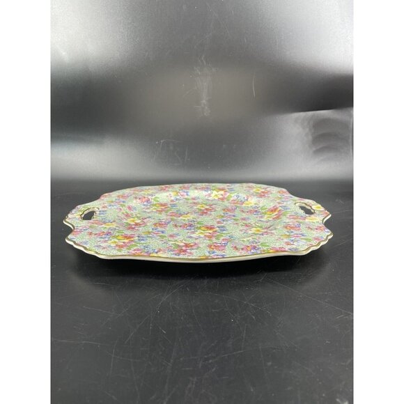 Royal Winton Marion Floral Chintz Square Serving Dish Plate Platter Handles - Picture 6 of 6